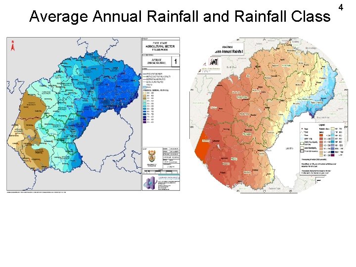 Average Annual Rainfall and Rainfall Class 4 