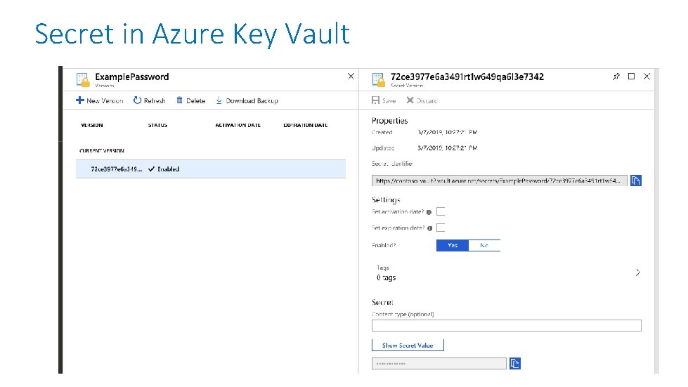 Secret in Azure Key Vault 