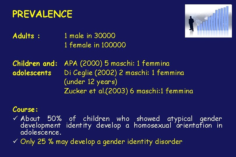 PREVALENCE Adults : 1 male in 30000 1 female in 100000 Children and: APA