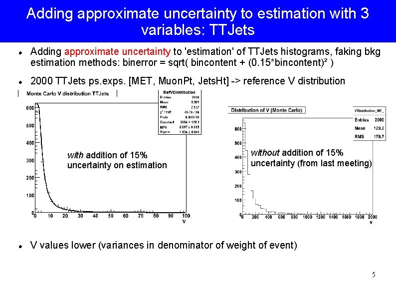 Adding approximate uncertainty to estimation with 3 variables: TTJets Adding approximate uncertainty to 'estimation'