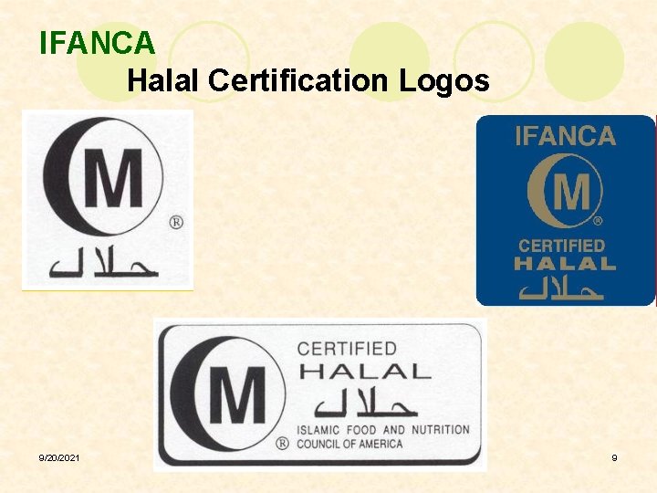 IFANCA Halal Certification Logos 9/20/2021 9 