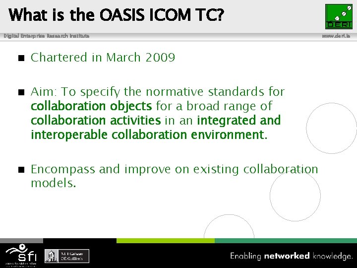 What is the OASIS ICOM TC? Digital Enterprise Research Institute www. deri. ie n