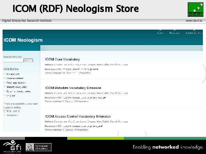 ICOM (RDF) Neologism Store Digital Enterprise Research Institute www. deri. ie 20 of xyz