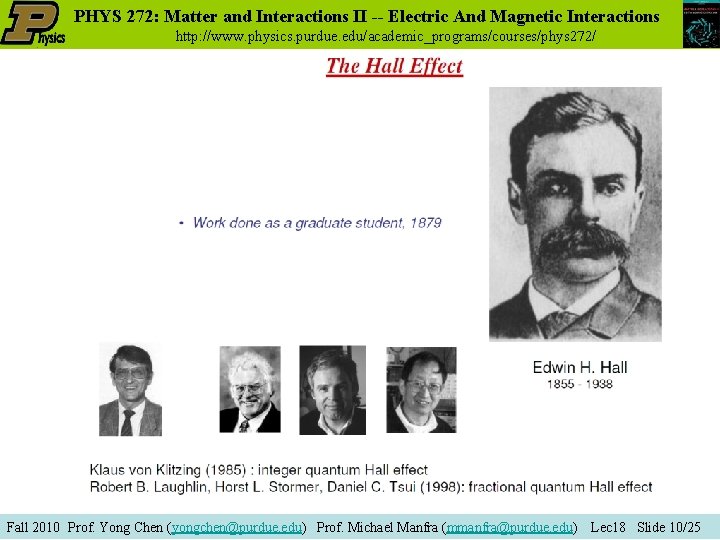 PHYS 272: Matter and Interactions II -- Electric And Magnetic Interactions http: //www. physics.