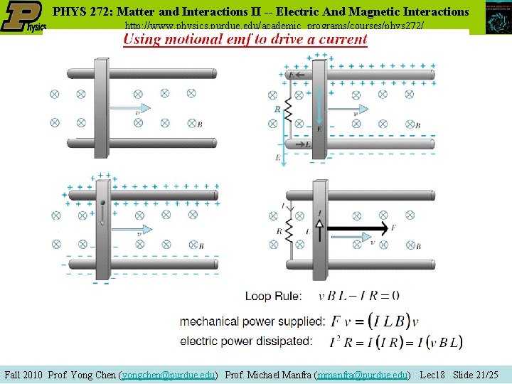 PHYS 272: Matter and Interactions II -- Electric And Magnetic Interactions http: //www. physics.