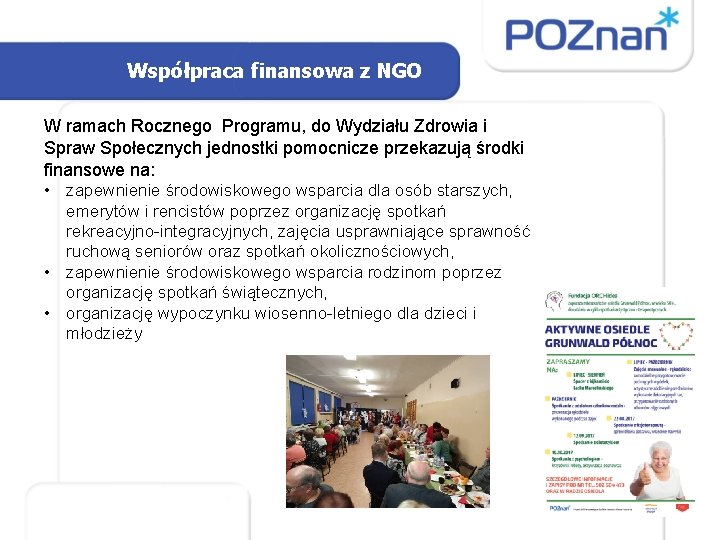 Współpraca finansowa z NGO W ramach Rocznego Programu, do Wydziału Zdrowia i Spraw Społecznych