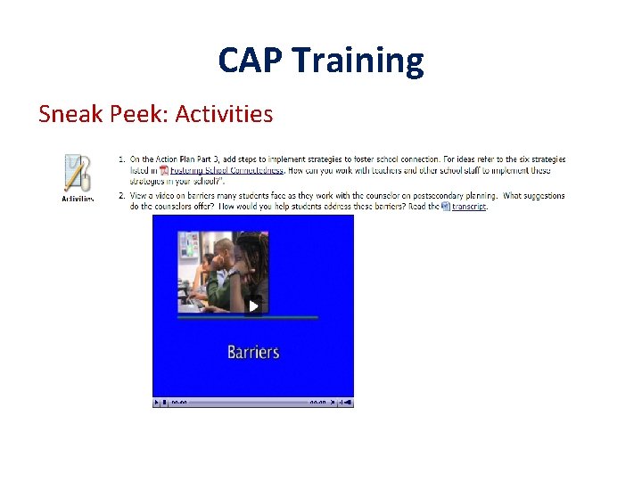 CAP Training Sneak Peek: Activities 