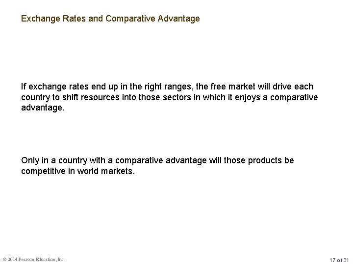 Exchange Rates and Comparative Advantage If exchange rates end up in the right ranges,
