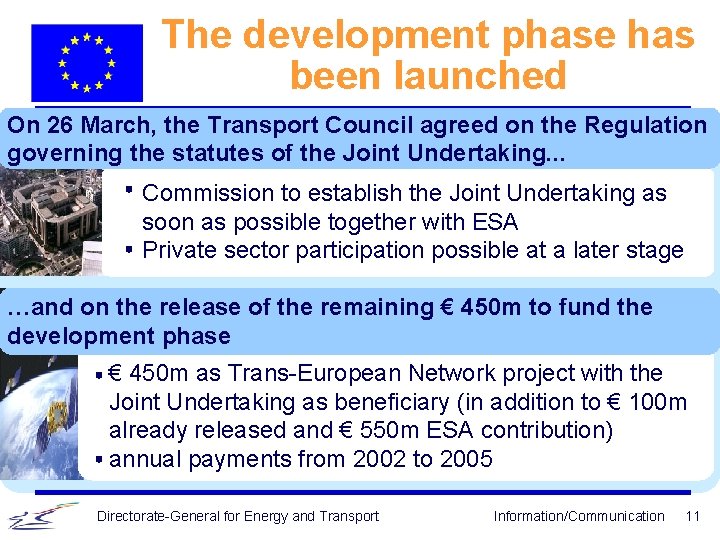 The development phase has been launched On 26 March, the Transport Council agreed on