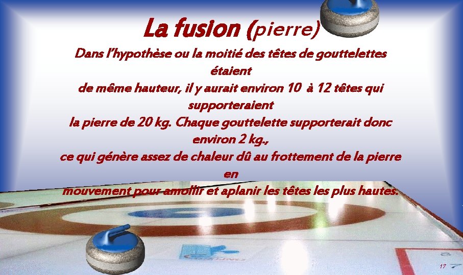 La fusion (pierre) Dans l’hypothèse ou la moitié des têtes de gouttelettes étaient de