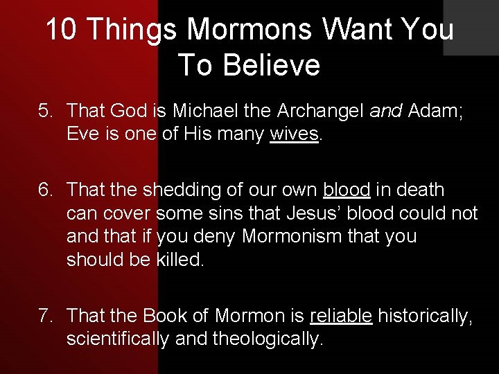 10 Things Mormons Want You To Believe 5. That God is Michael the Archangel