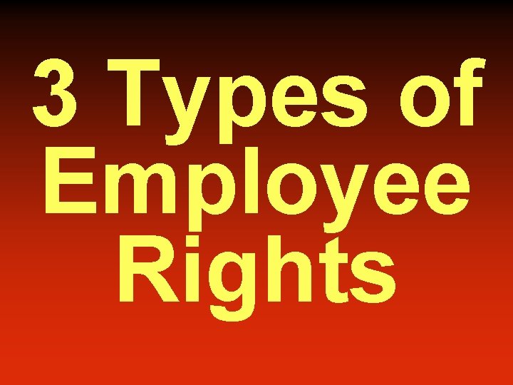 3 Types of Employee Rights 