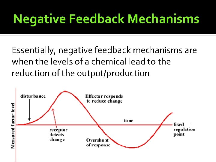 Negative Feedback Mechanisms Essentially, negative feedback mechanisms are when the levels of a chemical