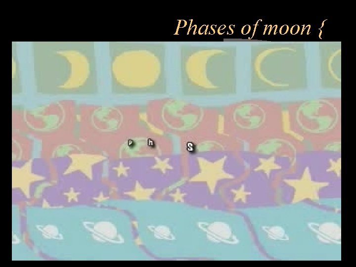 Phases of moon { 