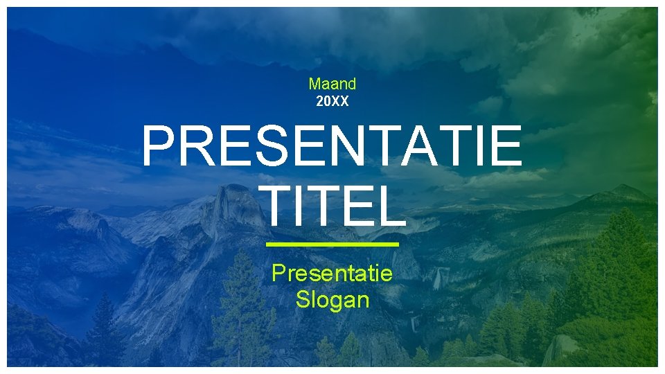 Maand 20 XX PRESENTATIE TITEL Presentatie Slogan 