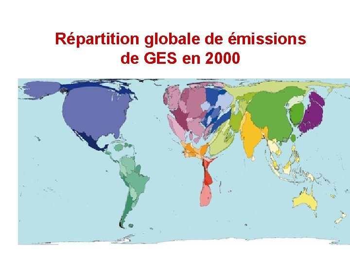 Répartition globale de émissions de GES en 2000 