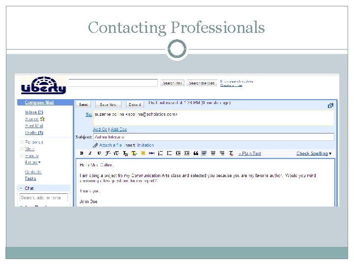 Contacting Professionals 
