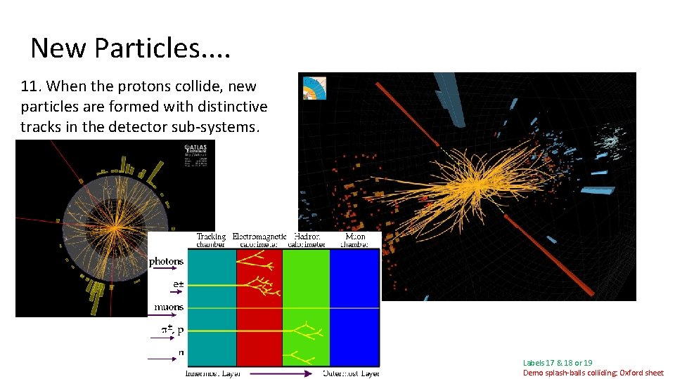 New Particles. . 11. When the protons collide, new particles are formed with distinctive New Particles. . 11. When the protons collide, new particles are formed with distinctive