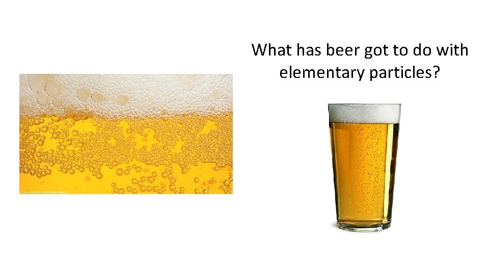What has beer got to do with elementary particles? What has beer got to do with elementary particles?