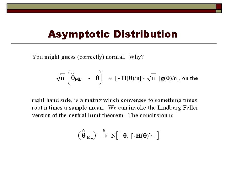 Asymptotic Distribution 