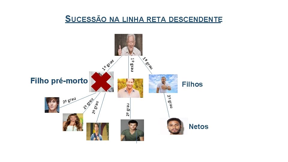 SUCESSÃO NA LINHA RETA DESCENDENTE 1º au gr 1º grau u ra g 1º