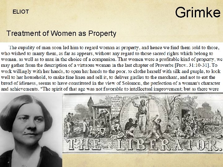 ELIOT Treatment of Women as Property Grimke 