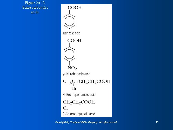 Figure 20. 13: Some carboxylic acids. Copyright© by Houghton Mifflin Company. All rights reserved.