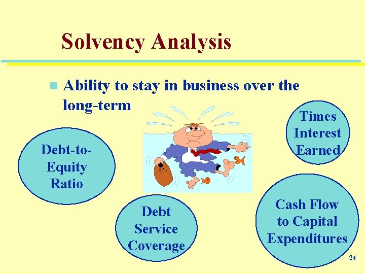 Solvency Analysis n Ability to stay in business over the long-term Times Interest Earned