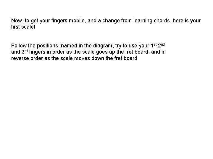 Now, to get your fingers mobile, and a change from learning chords, here is