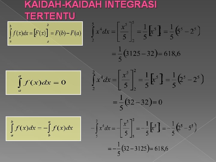 KAIDAH-KAIDAH INTEGRASI TERTENTU 