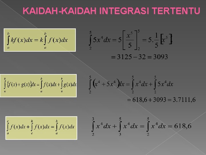 KAIDAH-KAIDAH INTEGRASI TERTENTU 