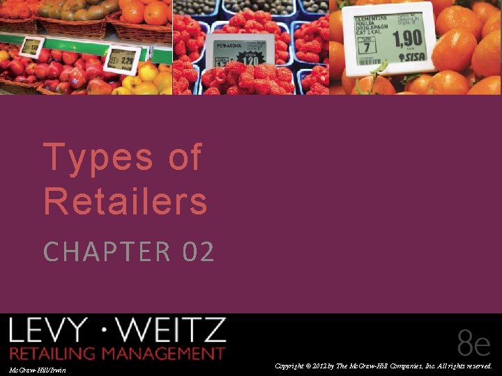 CHAPTER 2 1 Types of Retailers CHAPTER 02 Retailing Management 8 e Mc. Graw-Hill/Irwin