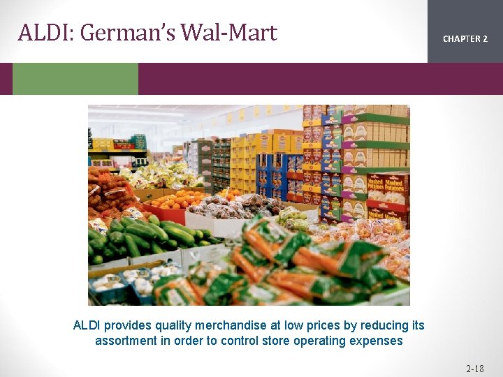 ALDI: German’s Wal-Mart CHAPTER 2 1 ALDI provides quality merchandise at low prices by