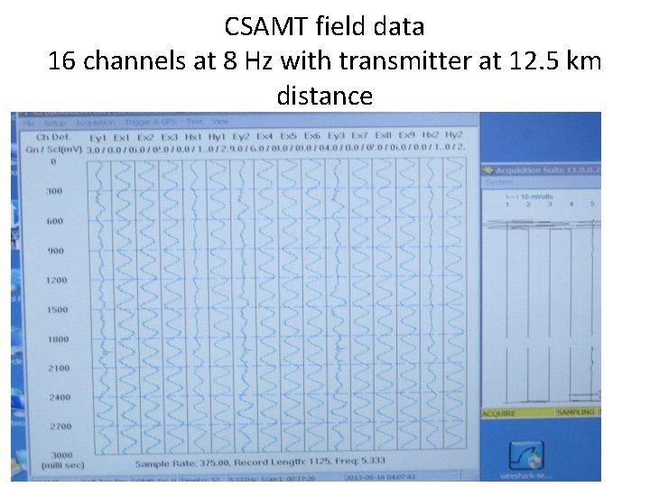 CSAMT field data 16 channels at 8 Hz with transmitter at 12. 5 km