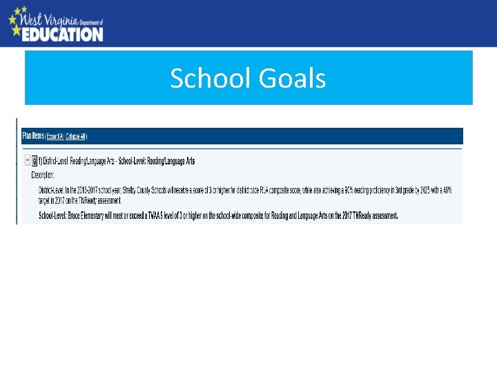 School Goals County Needs Assessment 