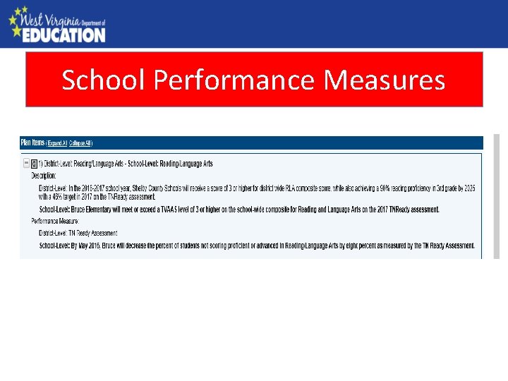 School Performance Measures County Needs Assessment 