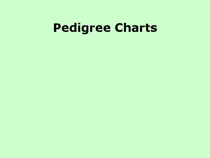 Pedigree Charts Pedigree Charts