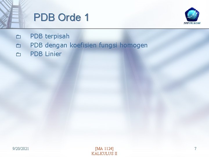 PDB Orde 1 0 0 0 9/20/2021 PDB terpisah PDB dengan koefisien fungsi homogen