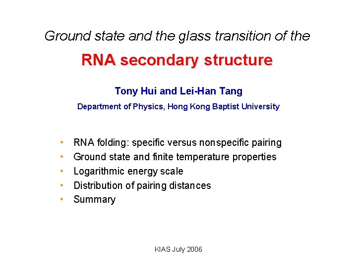 Ground state and the glass transition of the