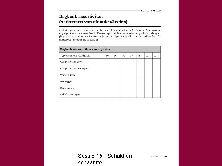 Sessie 15 - Schuld en schaamte 