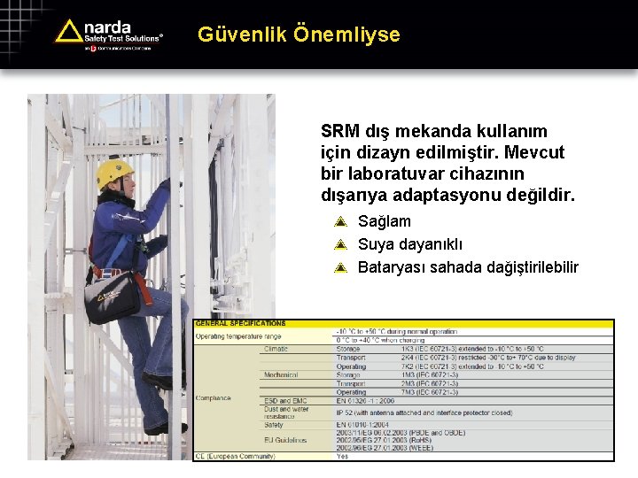 Güvenlik Önemliyse SRM dış mekanda kullanım için dizayn edilmiştir. Mevcut bir laboratuvar cihazının dışarıya