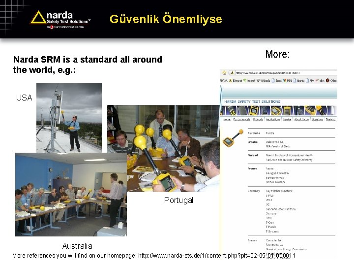 Güvenlik Önemliyse More: Narda SRM is a standard all around the world, e. g.