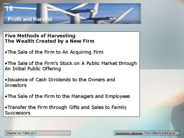 16 Profit and Harvest Five Methods of Harvesting The Wealth Created by a New