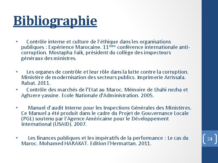 Bibliographie • Contrôle interne et culture de l’éthique dans les organisations publiques : Expérience