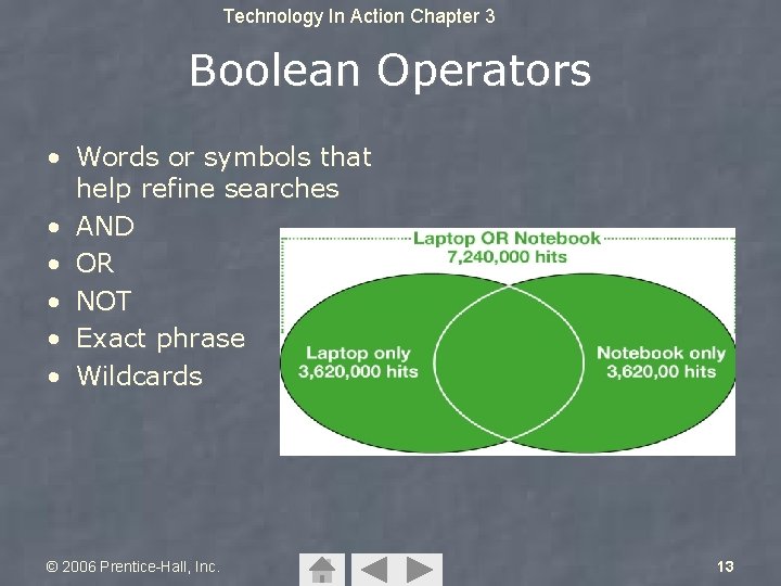 Technology In Action Chapter 3 Boolean Operators • Words or symbols that help refine