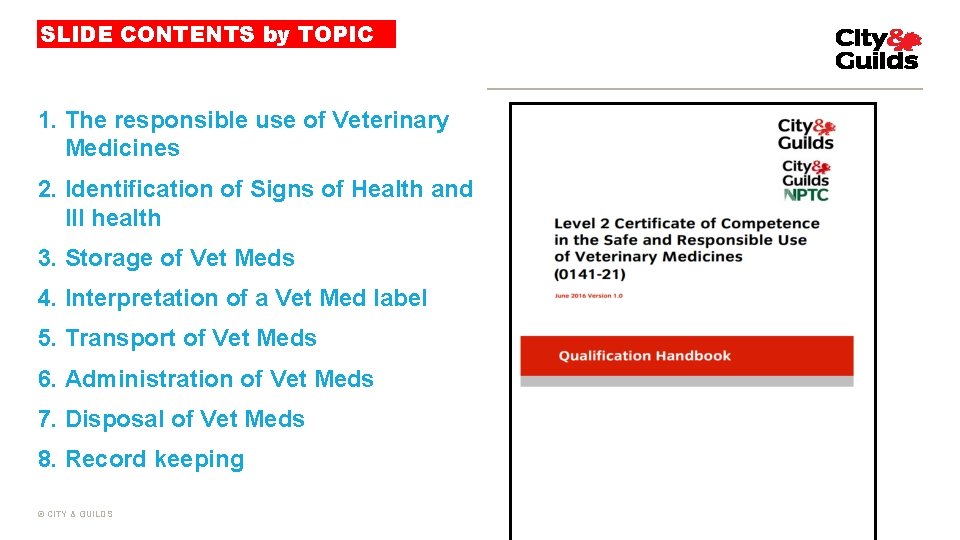 WELCOME City Guilds Level 2 Certificate of Competence