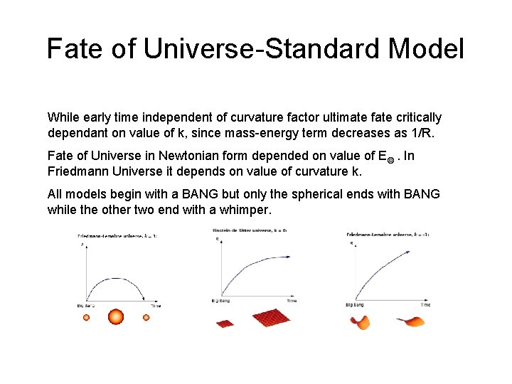 Fate of Universe-Standard Model While early time independent of curvature factor ultimate fate critically