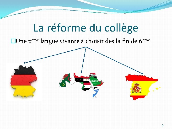 La réforme du collège �Une 2ème langue vivante à choisir dès la fin de