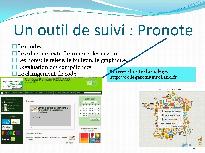 Un outil de suivi : Pronote � Les codes. � Le cahier de texte: