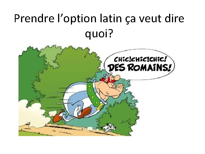 Prendre l’option latin ça veut dire quoi? 